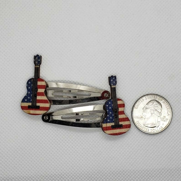 Guitar Barrette "American Flag" - Picture 2 of 3